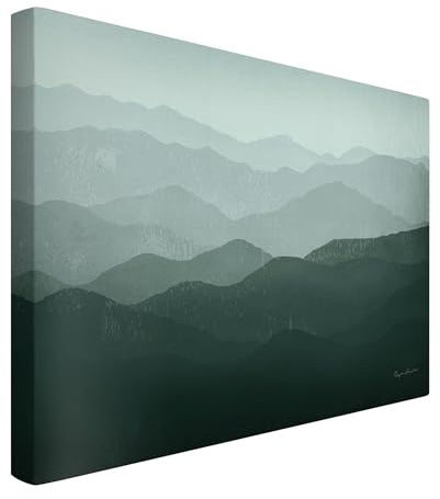 micasia Akustikbild Natur Landschaft Schallschutzbild 4cm Keilrahmen & Schallabsorber - Berg Abstrakt grau Wohnzimmer Schlafzimmer Bild für bessere Raumakustik 2276 (70x50cm)