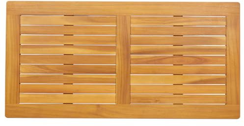 vidaXL Rechteckige Massivholz Teak Tischplatte Innen/Außen Verwendung Lackiert 100X50X2 cm Langlebige und vielseitige Esstischoberfläche für Moderne Räume Außen Innen Naturfinish Möbel