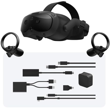 HTC Vive Focus Vision Wired Bundle — XR Headset with DisplayPort PC VR Streaming Kit