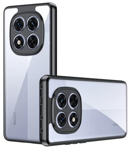 Lemxiee Case für Xiaomi Redmi Note 14 Pro 5G hülle mit Anti-Fingerabdruck & Absturzsicherung & rutschfest Flexibles Silikon + Transparentes Acryl Schutzhülle Handyhülle