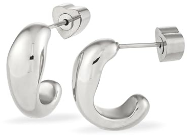 COPENHAGEN STUDIOS Organics Studs - Damen-Ohrstecker aus poliertem Edelstahl - Ohrringe mit organischem Design - wasserfest & hautfreundlich