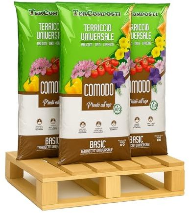 COMODO 70 L Terriccio Universale – Substrato organico concimato per rinvasi e aiuole, miscela torba, compost, drena bene e nutre a lungo 6 Sacchi X 70 LT (420 LT)