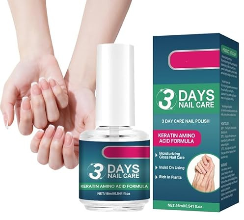 3 Days Nail Care, Nagelpflegeöl mit Keratin, Stärkungsmittel für schwache und beschädigte Nägel, für die Reparatur von Rissigen und Trockenen Nägeln, 1PC