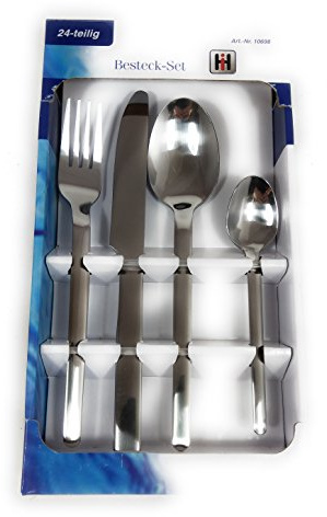 Hi 24-teiliges Besteckset aus rostfreiem Edelstahl Messer Löffel Gabel Kaffeelöffel