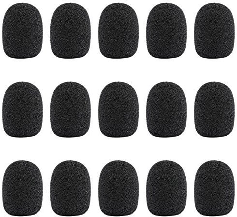 Kesote Set di 15 Coperture di Mini Microfono Nera Copertura di Spugna, Mini Dimensione