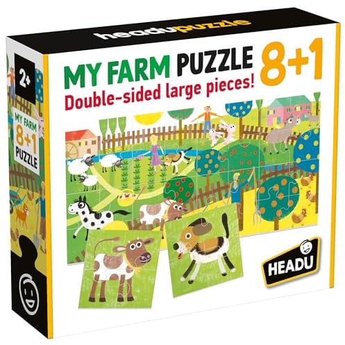 HEADU Farm Jigsaw Puzzle 8+1 Farm | Educational Toys, Ages 2+ Years, My First Farm Puzzle, Educational Fun