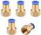 sourcing map Raccord Pression Connexion Tube Raccord Adaptateur 6mm Tube Diamètre Externe x G1/4 Femelle Droit Pneumatique Connexion Connect Tuyau Raccord 5pcs