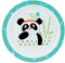 FUN HOUSE 005698 INDIAN PANDA Assiette micro-ondable pour enfant, Blanc et Multicolore