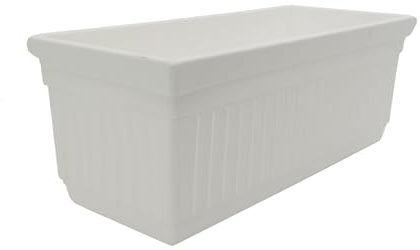 The HC Companies 45,7 cm venezianischer rechteckiger Fenster-Pflanzkasten – Leichter Kunststoff für drinnen und draußen, Pflanztopf mit Drainage für Fensterbank, Kräuter, Blumen, Weiß