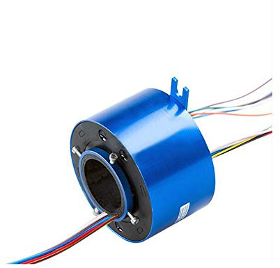 Taidacent Hollow Slip Ring Signal Power Continued 2/4/6/12 Road Collector Ring Conductive Electric Motor Slip Ring Rotating Connector (6 Wire 10A Inner hole 25.4 mm OD 85mm)