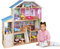 Infantastic® Puppenhaus aus Holz - XXXL, 4 Spielebenen, Spielset mit Möbeln und Zubehör, für 30 cm große Puppen - Puppenvilla, Dollhouse, Puppenstube, Kinder Spielzeug für Mädchen und Jungen
