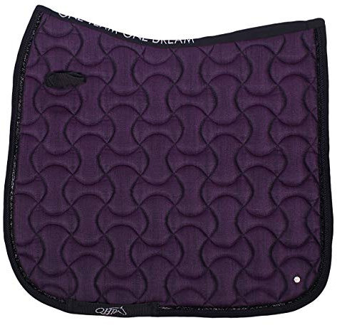QHP Schabracke Metallic Glitz mit Zierkordel und Glitterband DR+VS (Pony VS, Violett)