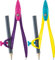 Maped - Zirkel-Kasten STUDY POP - x1 Zirkel, x1 Ersatz-Mine - gelb/türkis, lila/pink