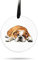 WIRESTER Hängende Ornamente für Weihnachtsbaum, Feiertage, Party, Auto, Zuhause, Bürodekoration, groß, 7,6 cm, Acryl, fertig zum Aufhängen, englische Bulldogge, liegend