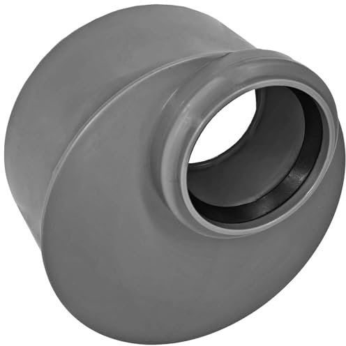 Reduzierung Erweiterung kurz HT Rohr Aussendurchmesser 50 mm DN50 reduziert auf Rohr Außendurchmesser 75 mm DN75 DN70 mit Muffe und Gummi Dichtung Abfluss Abwasser Leitung grau