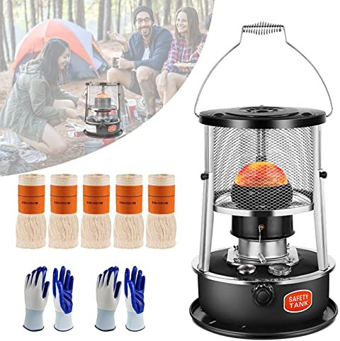 Samnuerly Effiziente Heizung for Kerosinheizung Camping Kerosinheizung Herd for Outdoor Patio Grill Mobil ohne Strom Zelt Notkocher 4.5L einziehbar (Farbe : Schwarz) (Schwarz)