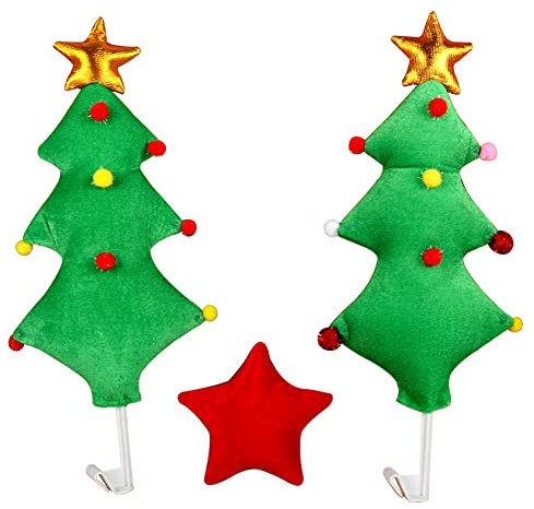Auto Weihnachten Dekoration, MoreChioce Baumwoll- Weihnachtsdeko Ornamente Autofenster-Dach-Weihnachtsdekorationen Auto-Rentiergeweih-Dekorationsset