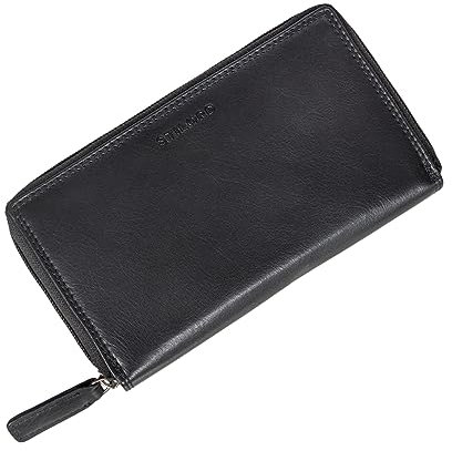 STILORD 'Faye' Damen Geldbörse Leder viele Kartenfächer Portemonnaie Kartenetui Briefbörse Accessoire Geschenk für Frauen Vintage Echtleder, Farbe:schwarz