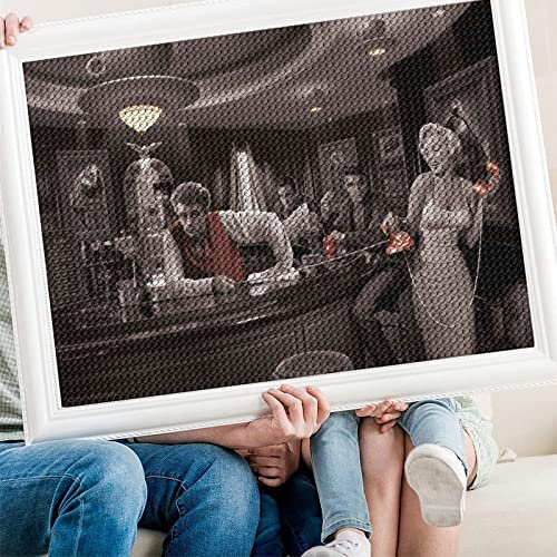 PAWCA 5D DIY Diamond Painting,Elvis And Marilyn Monroe,Handgefertigtes Stickerei-Set Kreuzstich-Set Strass Heimdekoration Wandräume Wohnzimmer Schlafzimmer Arbeitszimmer(round drill)-30x40cm