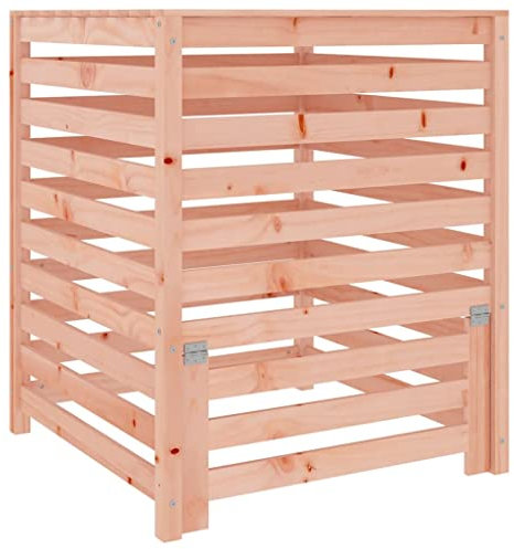 vidaXL Komposter, Gartenkomposter Latten-Design, Holzkomposter mit Deckel Klappe, Kompostbehälter Kompostsilo, Massivholz Douglasie