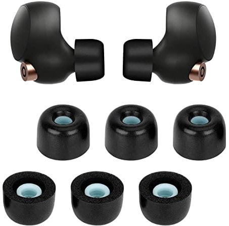 3 Paar Ersatz In-Ear Kopfhörer Kompatibel mit Sony WF-1000XM4, Gepolsterte Ohrstöpsel In-Ear Kopfhörer (L, Schwarz)