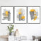 Moderne abstrakte Kunst 3er-Set Poster Grau Gelb Wandkunst Leinwandgemälde skandinavisches Wandbild Esszimmer ohne Rahmen