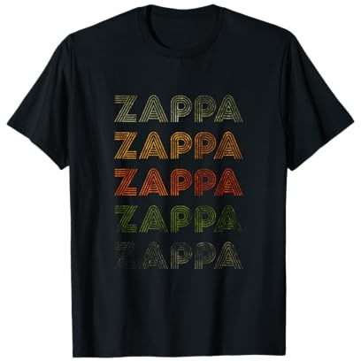 Love Heart Zappa Tee Grunge Vintage Style Nero Zappa Maglietta