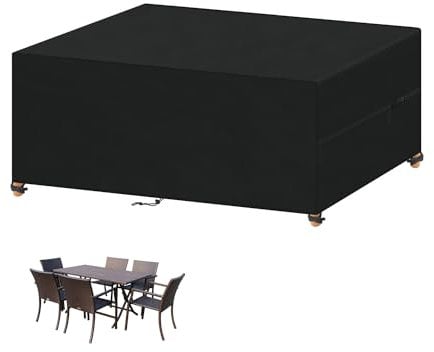 VANSHEIM Housse Protection Mobilier de Jardin Housse Salon de Jardin Exterieur Housse Protection Table Jardin Impermeable Bâche Table Jardin 420D Tissu Oxford Housse de Protection 150x90x75cm
