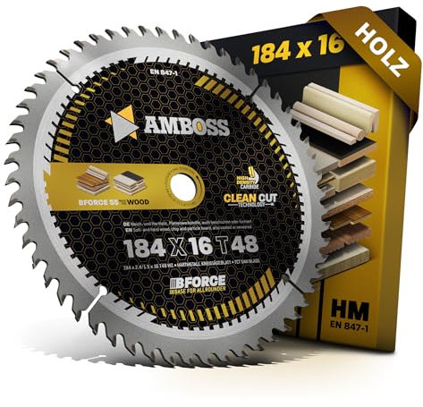 HM Kreissägeblatt 184x16 Z48 Wechselzahn für Holz - Feinschnitt. AMBOSS WERKZEUGE® Sägeblatt 184mm komp. zu Black & Decker 374456 N. BD 59. BD 229. BD 865. BD 865 C. BD 865 E. BD 865 EC. DN 59. uvm.