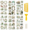 WANDIC 6 Blatt Transfer-Aufkleber, Hochzeitsmotto Transfer-Aufkleber, europäisches Hochzeitskleid, Kranz, DIY, Scrapbook-Aufkleber für Grußkarten, Geschenkverpackungen, Dekoration