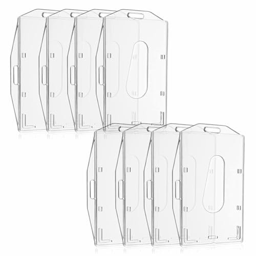 VIQWYIC 8 Stück Horizontaler und Vertikaler Kartenhalter für zwei Zwecke, Aus Hartplastik, Transparente Ausweishalter, Kartenhalter für Ausweise