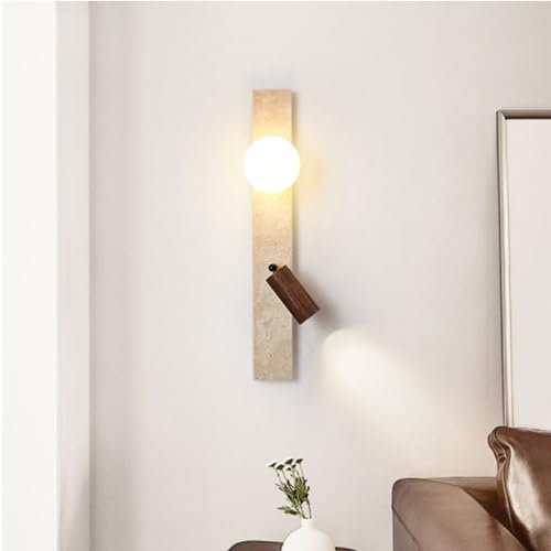 YKSJDFH Vintage kreative Spotlight Wandlampen im Wabi-Sabi-Stil, Nachttisch-Wandleuchten, Schlafzimmer, Leselampe, Arbeitszimmer, Augenschutz, LED-warme Lichter, Wandbeleuchtung mit Schalter für Büro