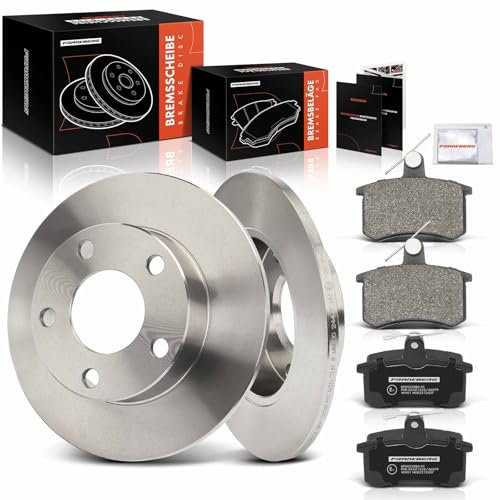 Frankberg Bremsensatz inkl. 2x Bremsscheiben + 4x Bremsbeläge Hinten Kompatibel mit P.a.s.s.a.t Variant 3B6 A4 Avant 8D5 P.a.s.s.a.t Variant 3B5 Replace# 443698451A
