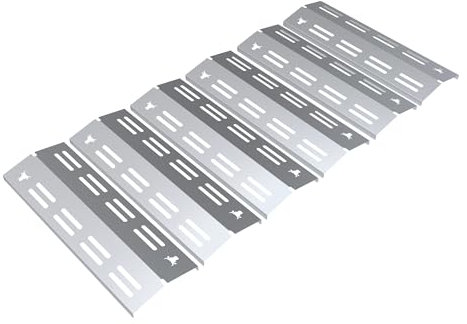 tuning-art GA46 Gasgrill Brennerabdeckung Edelstahl kompatibel mit Enders Boston 6 Gasgrills | Brennerschutz | Passgenau, Farbe:6er Set Matt Bulle