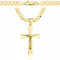 AMAR PRAGNA goldkette herren mit kreuz 585, Kette Herren 925/585 - kreuz kette herren gold 585 massiv - 5 mm, Kreuz Kette 70 cm - Goldkette Kreuzkette - panzerkette gold 585