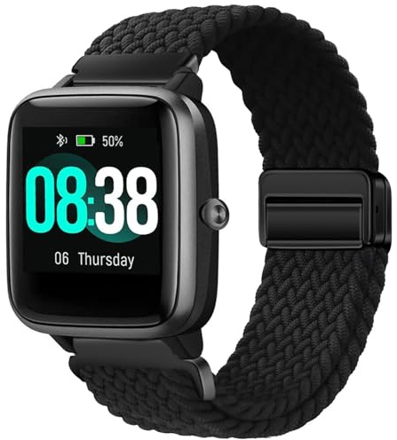 Issinlky Nylon Geflechtband für Veryfitpro ID205L, 19mm elastisches Armband für GRV FC1 IDW15 ID205S ID205G ID215G ID216 ID205L YM205L Uwatch3 Ufit GT BV205L TE021 SW020 SW021 SW023