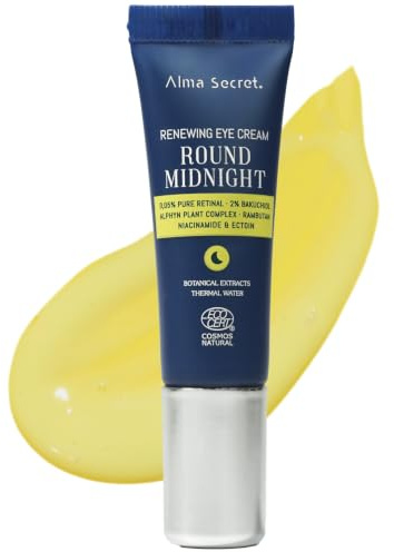 ALMA SECRET | Contorno Ojos Alta Potencia Retinal Antiarrugas Reafirmante párpados y Ojeras Hidratante Niacinamida Bakuchiol Rambután Ilumina Estimula Colágeno Antiojeras 10ml - ECOCERT COSMOS NATURAL