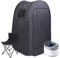 Sauna portatile, sauna a vapore 1000 W, sauna pieghevole, 9 ingranaggi temperatura regolabile, con telescopio, strumento di fumigazione, sedia pieghevole, spa personale a casa, 125 x 73 x 73 cm