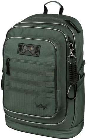 Baagl Schulrucksack Für Jungen Teenager Ergonomischer Rucksack (Grove) | Ein extrem leichter Kinderrucksack mit Laptopfach für die Schule bietet einen Brustgurt und reflektierende Elemente.