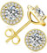 KRKC Halo Moissanit Ohrringe für Damen, Diamant Ohrstecker 1,6 Karat, 925 Silber 14K Gold vergoldet VVS1 D Farbe, Nickelfrei Schmuck Geschenk für Frau Mutter Freundin Sie