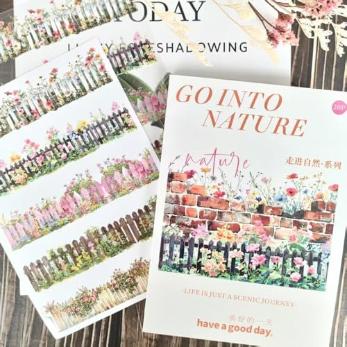 Scrapbook Zubehör Für Bullet Journal,Scrapbook Stickers aus der Kollektion Plants und Natur Für Scrapbooking Zubehör, Fotoalbum,Kalender,DIY Crafts,Painting(Horticultural Dream)