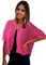 Ladies' Knitted Short Sleeve Popcorne Cardigan, Open Front Crochet Bolero Shrug Fishnet Summer Holiday Beach (UK, Numeric, 8, 22, Regular, Regular, Fuchsia)