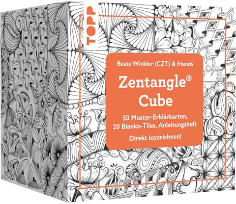 Zentangle® Cube: 50 Muster-Erklärungskarten, 20 blanko Tiles, Anleitungsheft. Direkt loszeichnen!