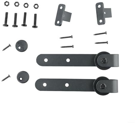 Mini-Schiebetür-Hardware-Kit aus Karbonstahl, Schienensystem für Schrank, Lagerraum, Möbel, schwarz, 31,8 kg Tragkraft
