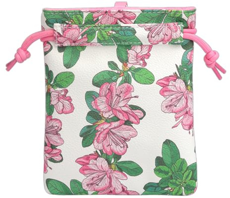 SHABIER Pu Leather Golf Pouch Bag with Drawstring Closure, Portable Golf Accessorie (Azalea)