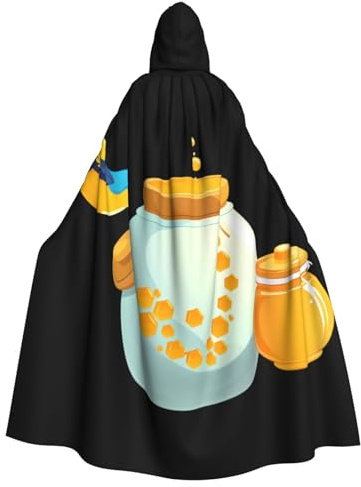 YYHWHJDE Bird Next To Honey Pot Picture Halloween Adult Hooded Cape Cloak No Zipper, Comfortable For Costume Parties