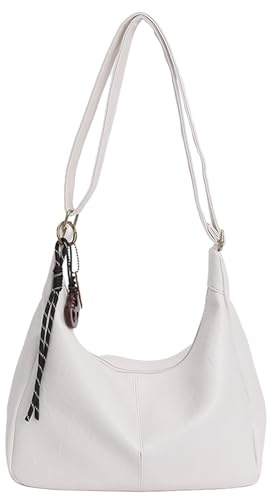 Micmores Umhängetasche Damen Kunstleder Handtasche Damen Mittelgroß Crossbody Bag Vintage Y2K Schultertasche Slouchy Hobo Bag für Arbeiten Reisen