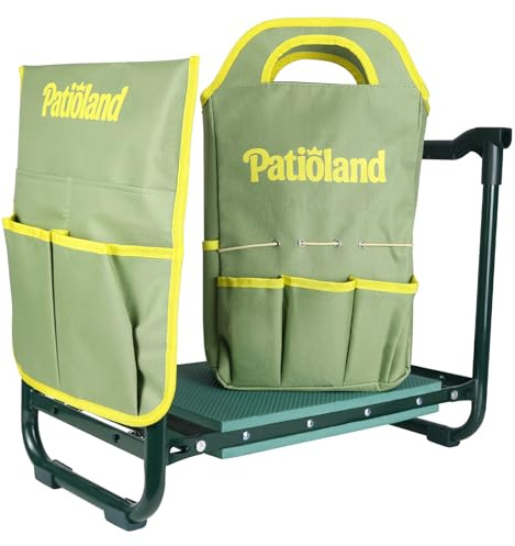 Garden Kneeler and Seat with 1 Gardening Tool Pouch and 1 Tool Bag, 10.2 Widen Heavy Duty Thicken Soft Kneeling Pad, Folding Garden Stool, Outdoor Yard Work Seat, Ideal Gardening Gifts for Mom, Women
