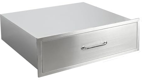 Thaookte Außenküchenschubladen, 304 Edelstahl, integrierte Grillschublade mit Griff, 76,2 x 25,4 x 58,4 cm, Edelstahl-Küchenschrank für Grillinseln, Terrassen-Grillstation