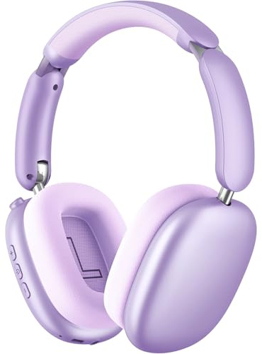 Wentronic Y02 Active Noise Cancelling Headphones,60H Battery,5 EQ Music Modes,Hi-Res Audio,Deep Bass,Foldable Wireless Over Ear Bluetooth 5.4 Headset,Breathable Leather Earpads (Purple)